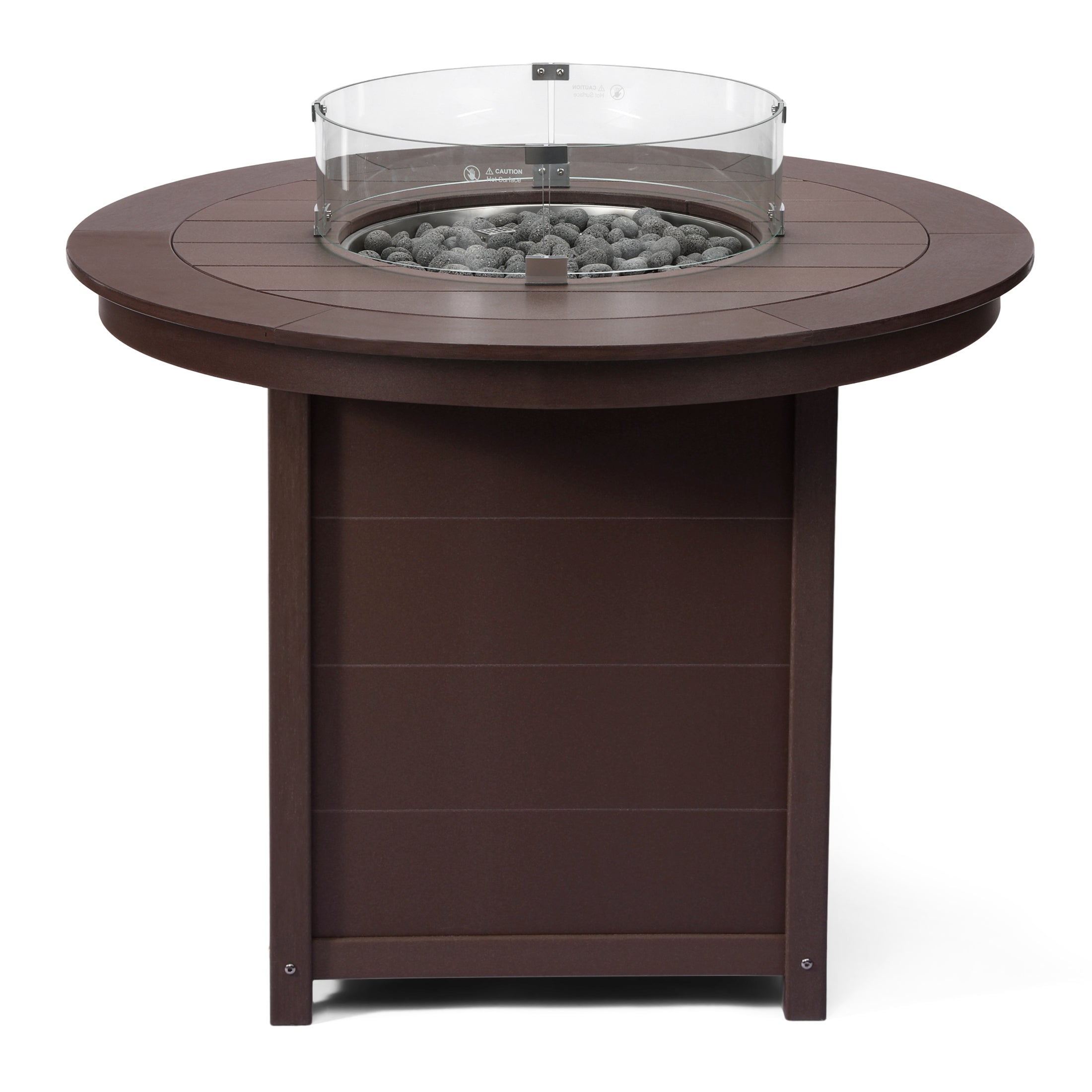 Helios 47" Modern Outdoor Patio Propane Round Counter Height Fire Pit Table