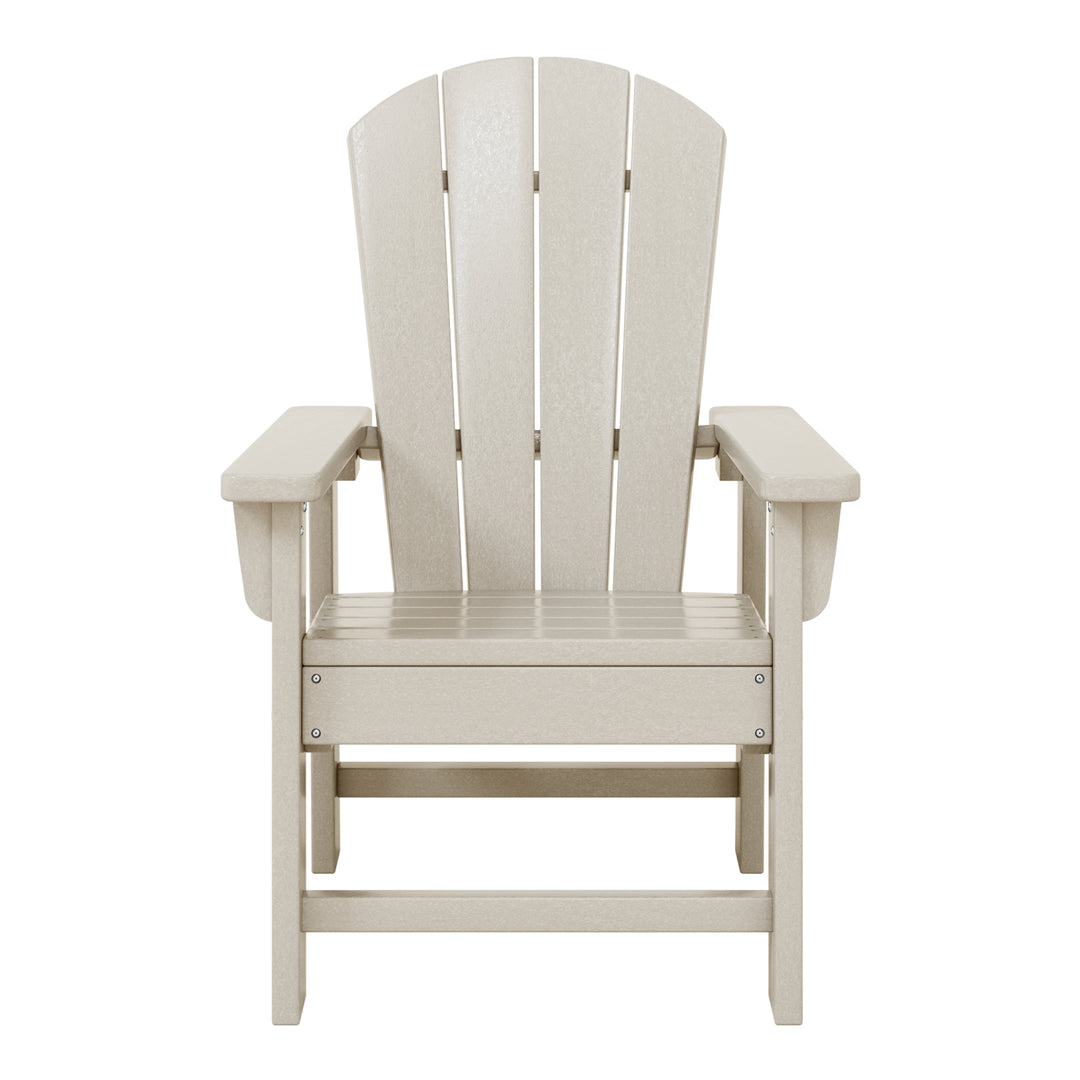 Malibu 2-Piece Kids Outdoor HDPE Adirondack Chair With Square Side Table Set