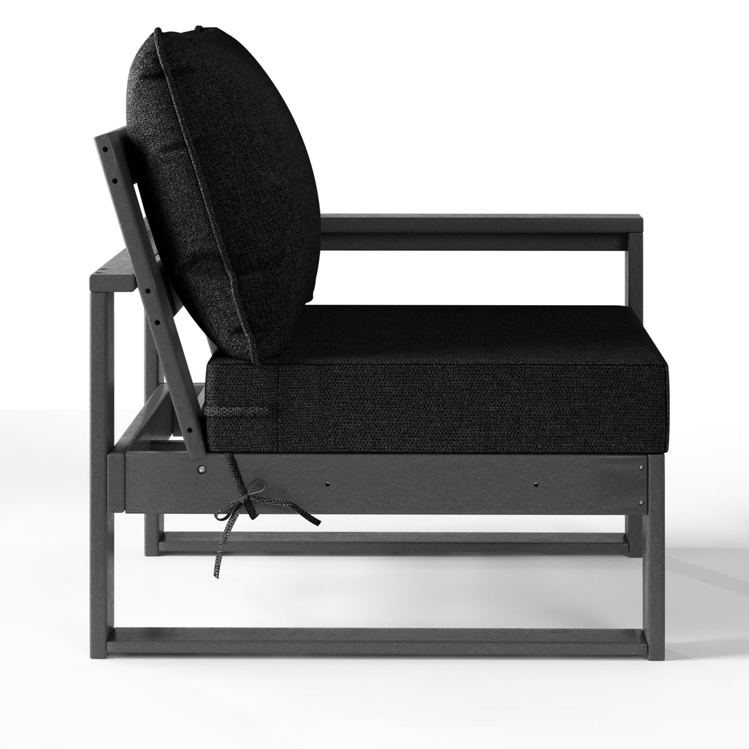 Outdoor Patio HDPE Right Arm Facing Sectional Corner Chair with Patio Cushions