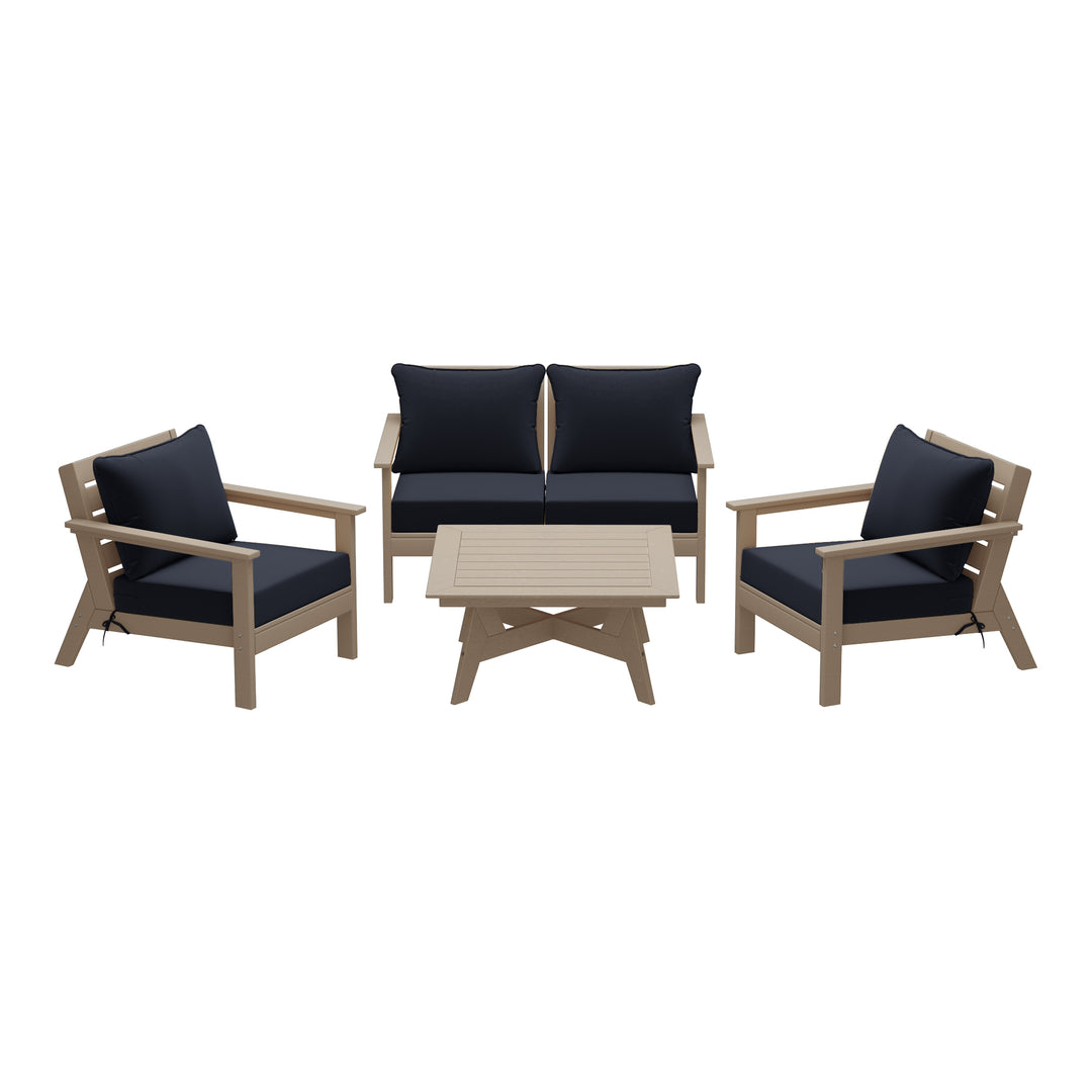 Avalon Outdoor 5-Piece Modular Sectional Patio Furniture Sofa Set