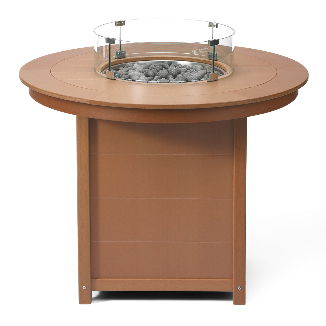 Helios 47" Modern Outdoor Patio Propane Round Counter Height Fire Pit Table
