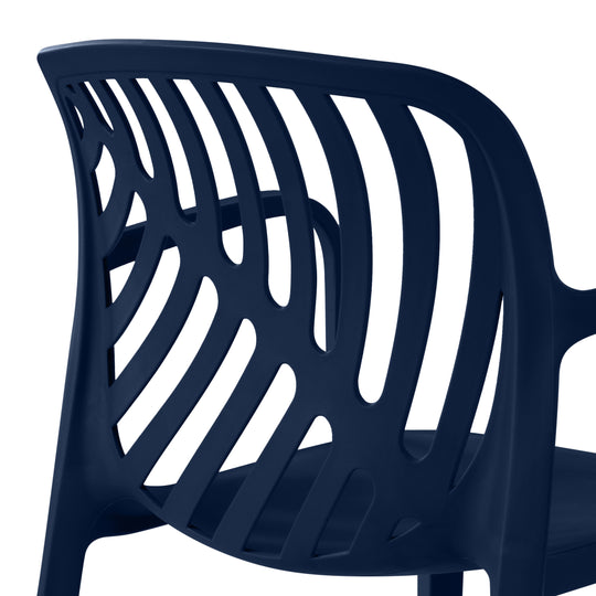 Playa Outdoor Modern Stackable Patio Dining Armchairs (Set of 2)