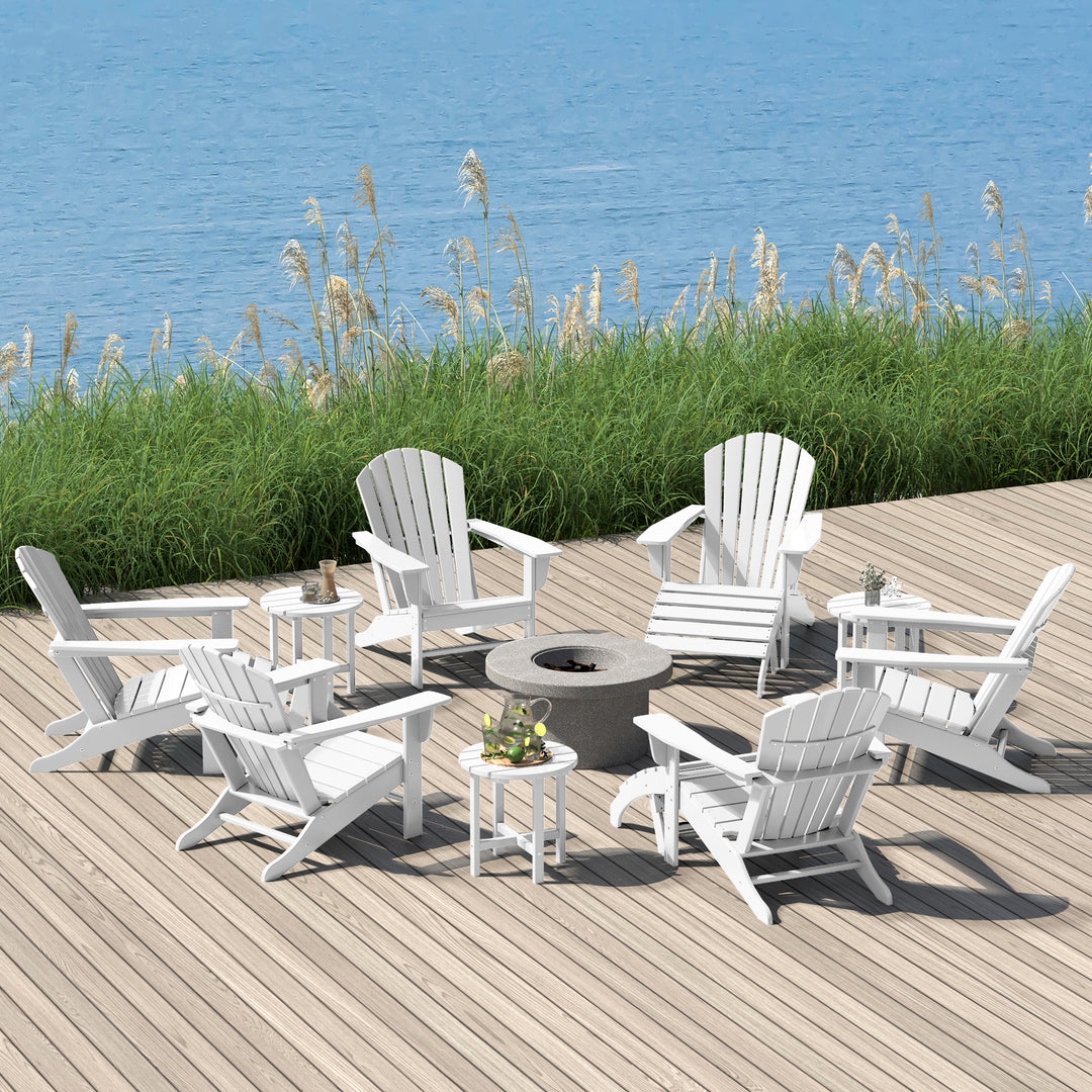 Dylan 12 Piece Outdoor Adirondack Chair With Ottoman And Side Table