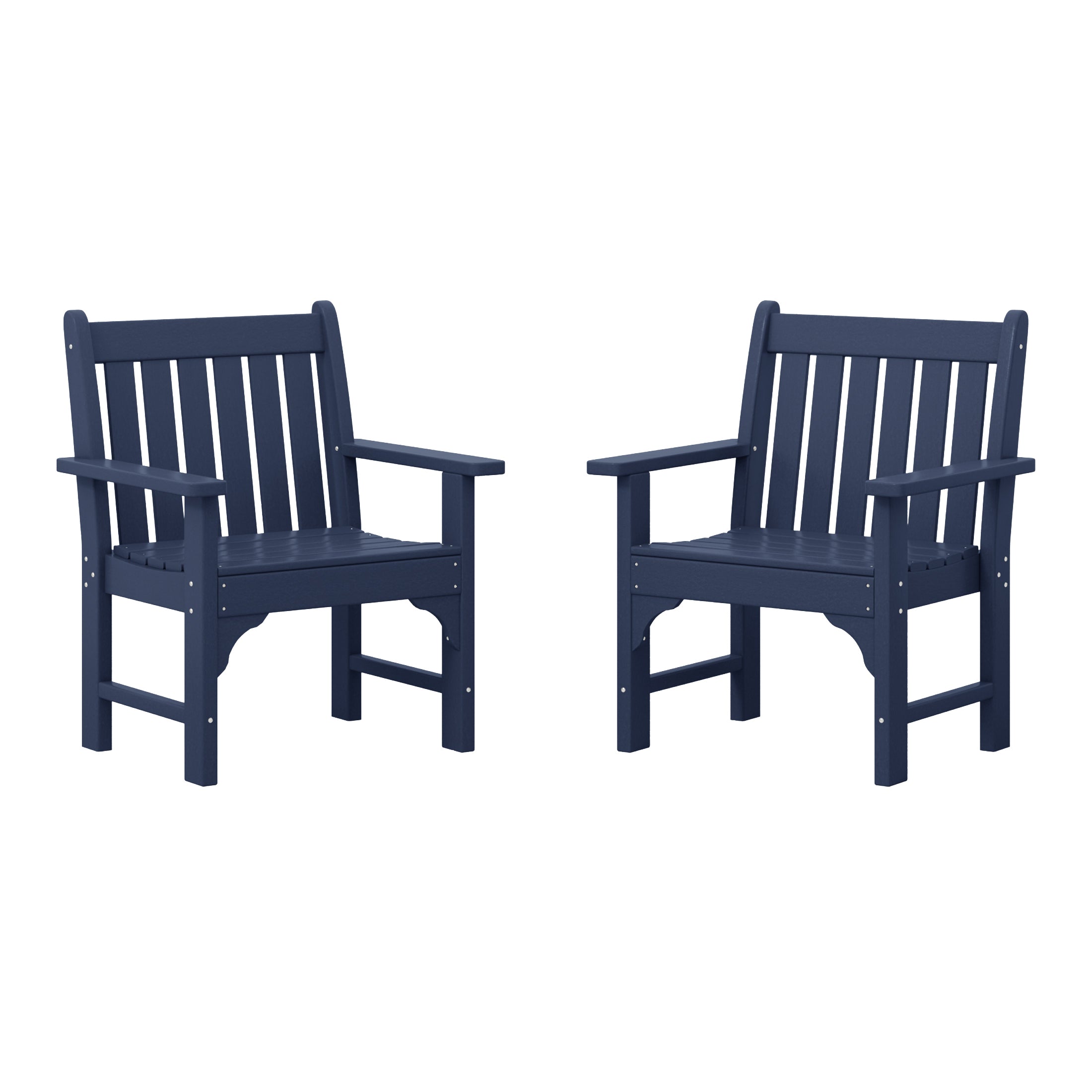 Malibu Outdoor Patio HDPE Adirondack Dining Arm Chairs (Set of 2)