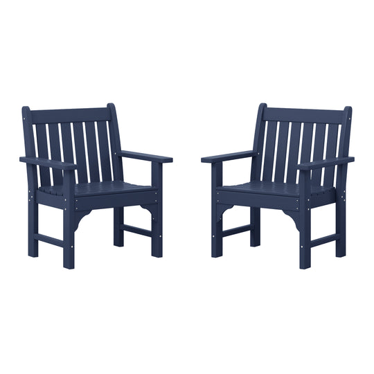 Malibu Outdoor Patio HDPE Adirondack Dining Arm Chairs (Set of 2)