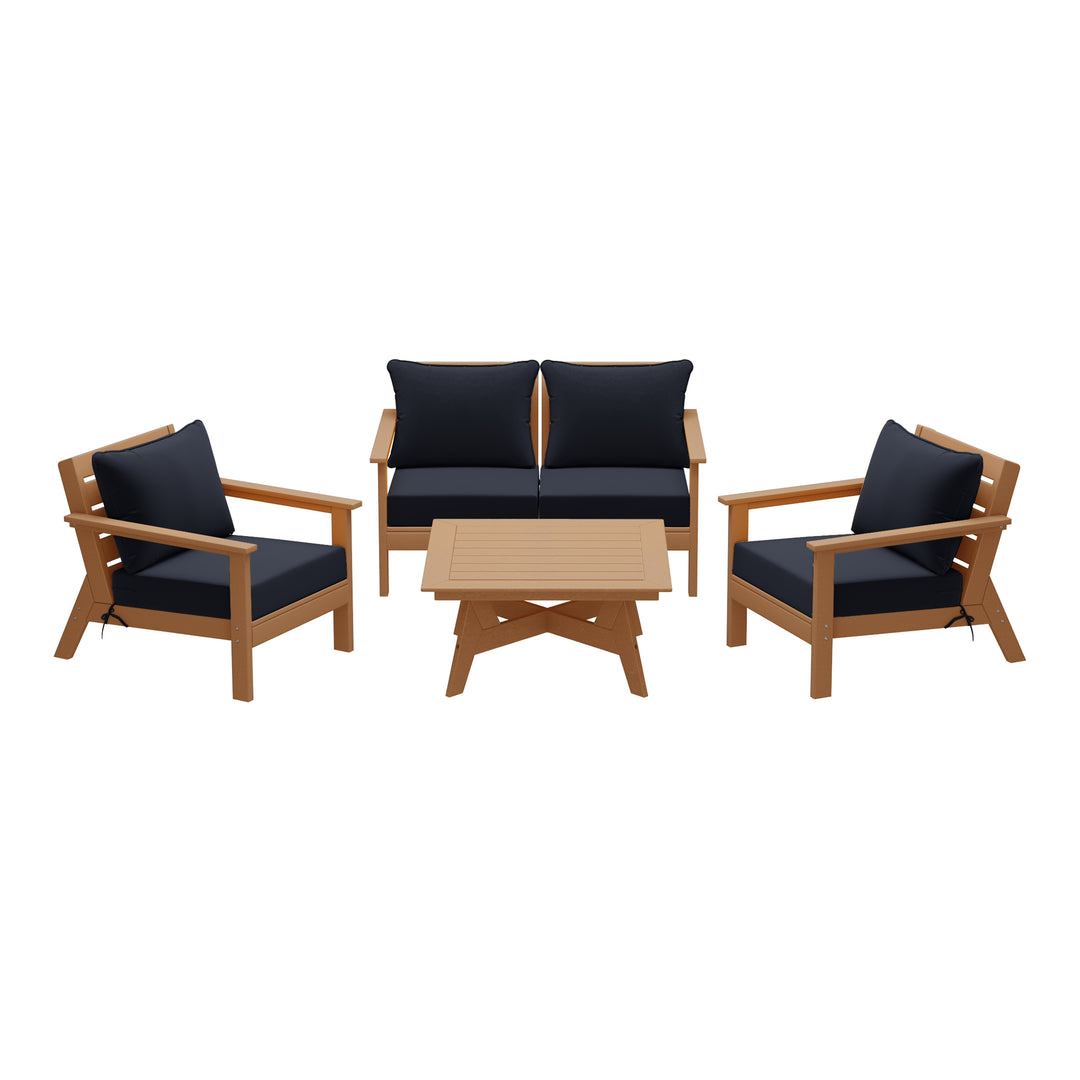 Avalon Outdoor 5-Piece Modular Sectional Patio Furniture Sofa Set