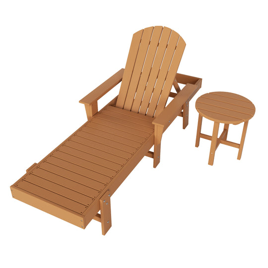 Dylan 2 Piece Adirondack Reclining Chaise Lounge With Arms