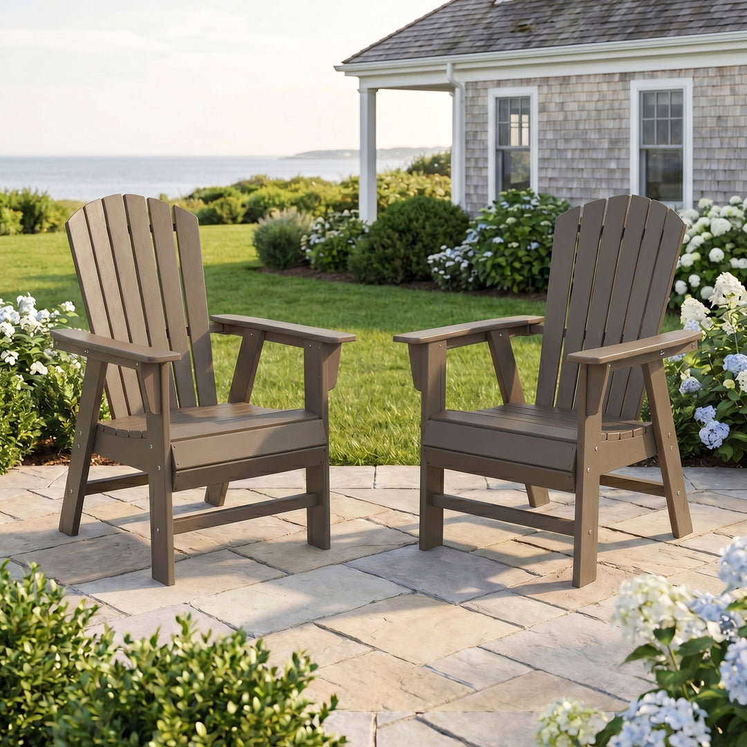 Dylan Outdoor Modern HDPE Adirondack Patio Dining Chairs (Set of 2)