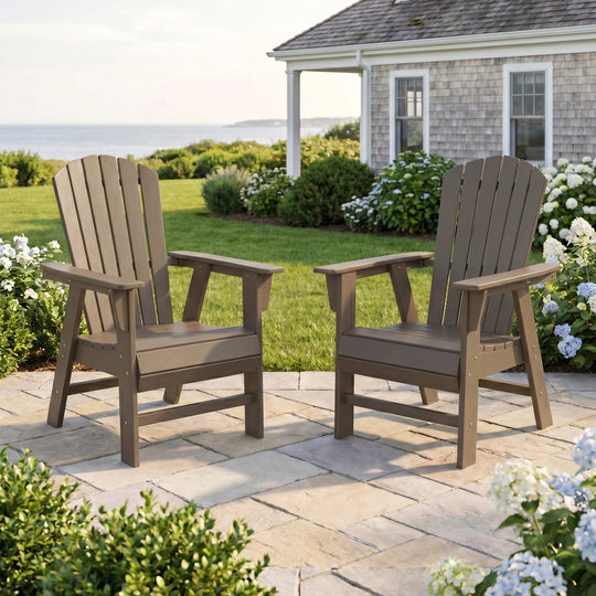 Dylan Outdoor Modern HDPE Adirondack Patio Dining Chairs (Set of 2)