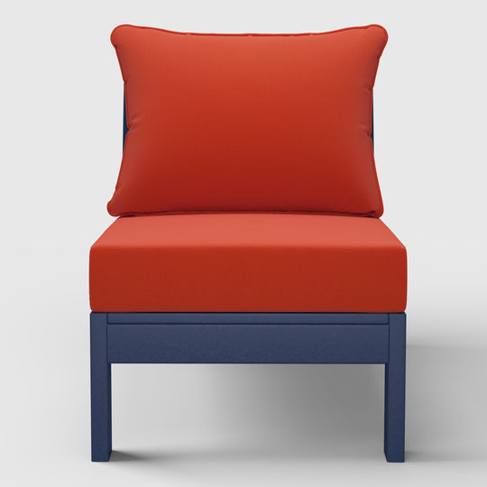 Avalon Outdoor HDPE Deep Seating Modular Armless Patio Chair with Patio Cushions