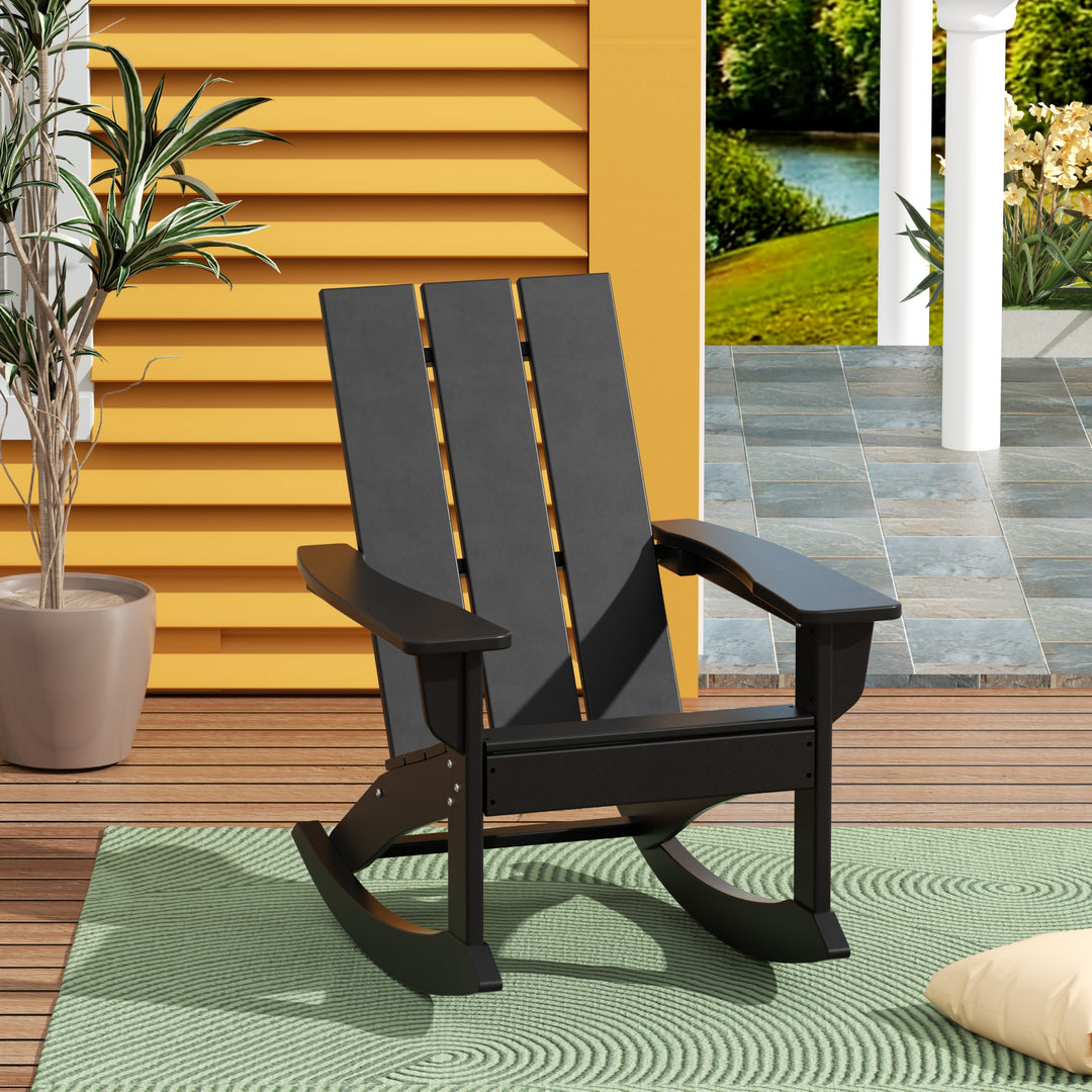 Ashore Outdoor Patio Modern Adirondack Rocking Chair