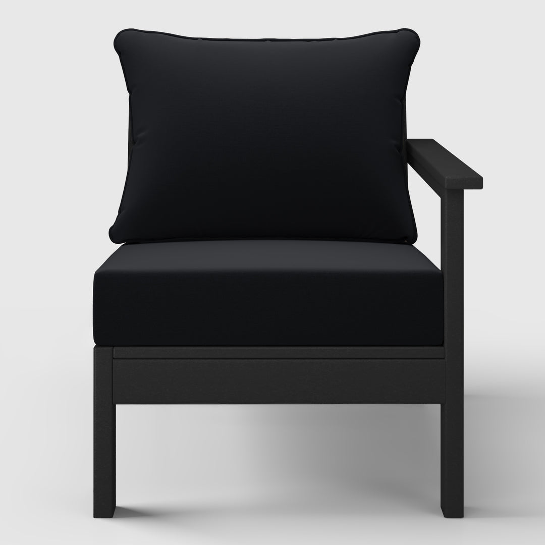 Avalon Outdoor Patio HDPE Right Arm Sectional Corner Club Chair with Patio Cushions