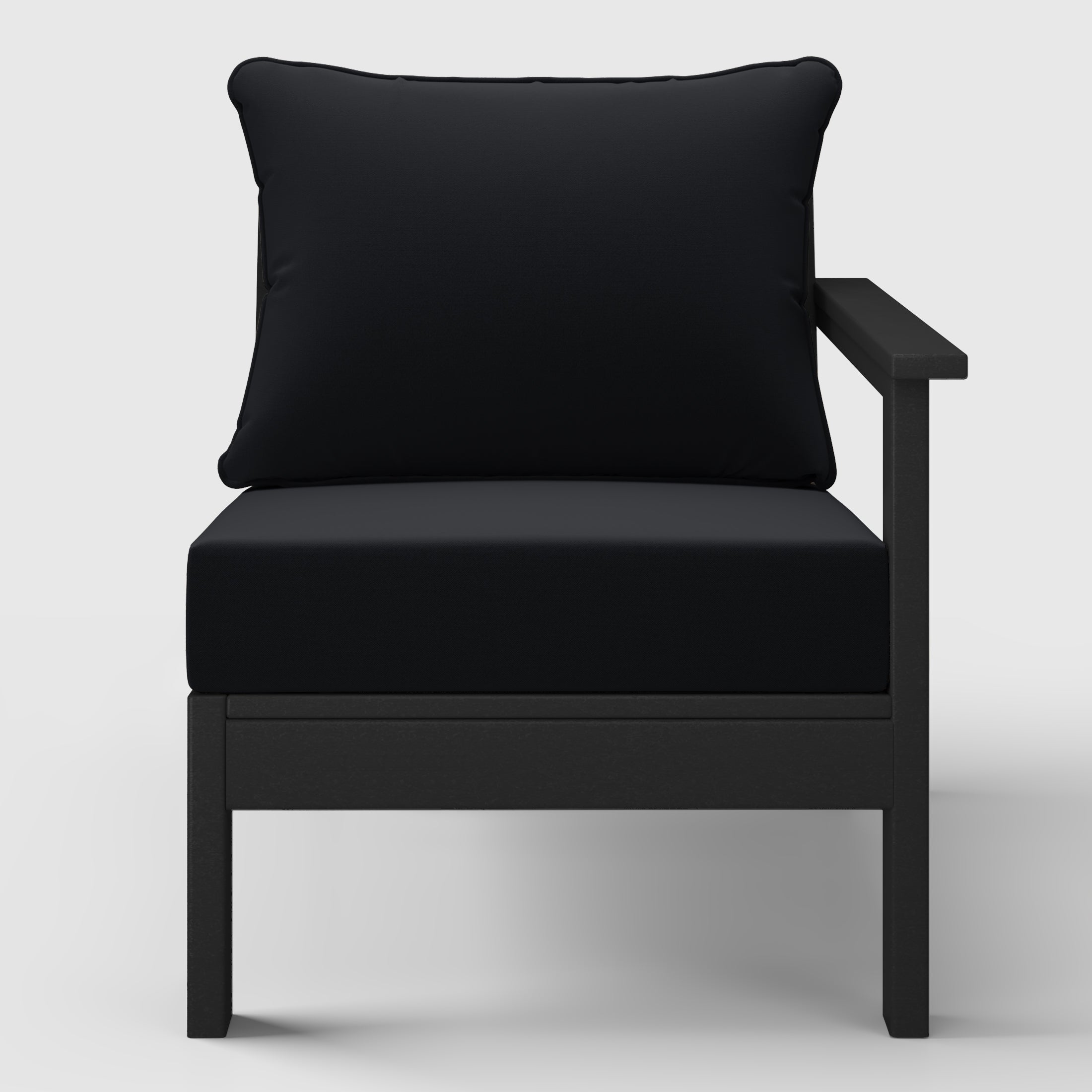 Avalon Outdoor Patio HDPE Right Arm Sectional Corner Club Chair with Patio Cushions