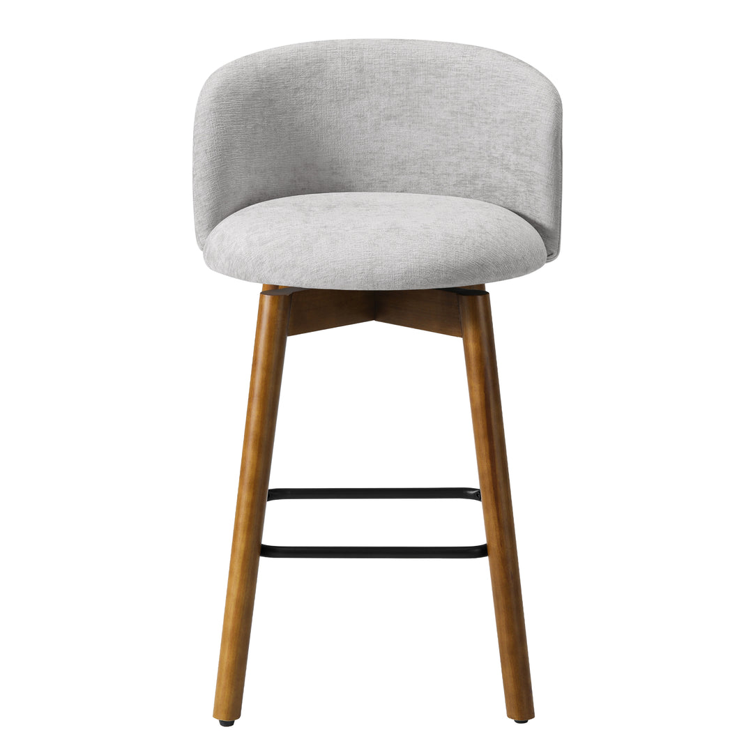 Soho Modern Chenille Upholstered 26" Counter Height Swivel Bar Stools (Set of 2)
