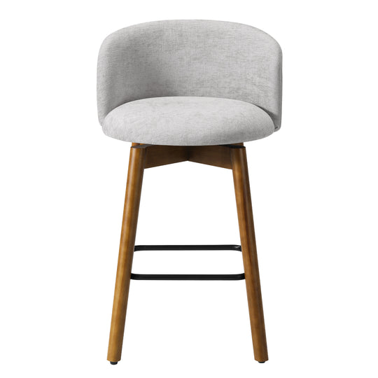 Soho Modern Chenille Upholstered 26" Counter Height Swivel Bar Stools (Set of 2)