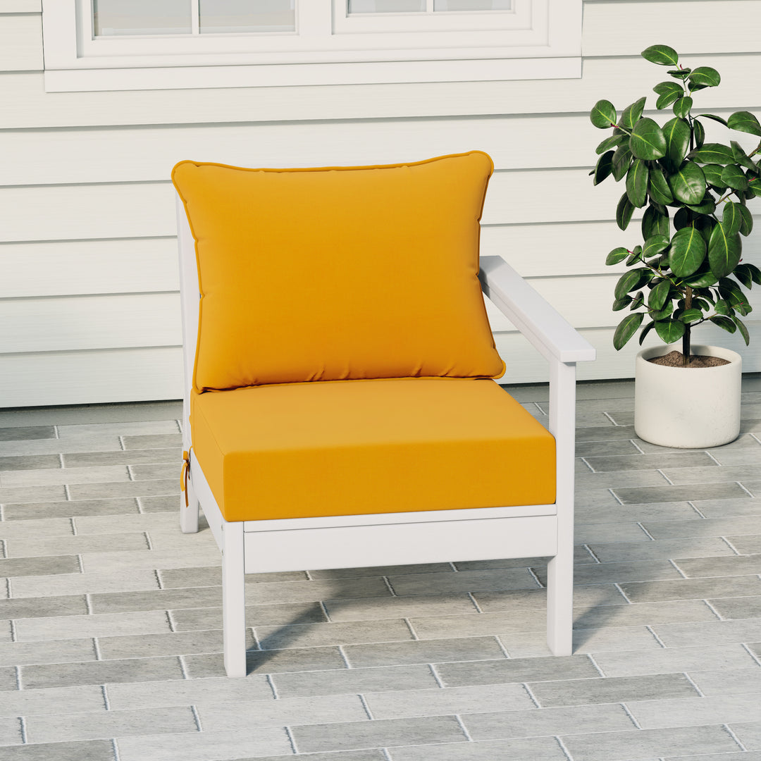 Avalon Outdoor Patio HDPE Right Arm Sectional Corner Club Chair with Patio Cushions