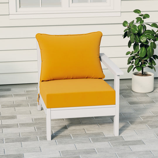 Avalon Outdoor Patio HDPE Right Arm Sectional Corner Club Chair with Patio Cushions