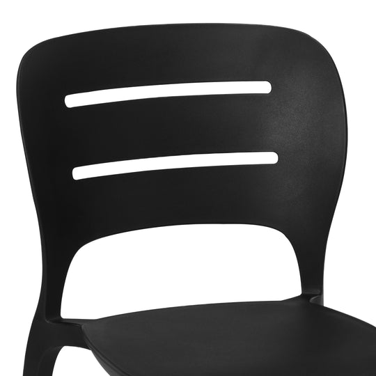 Playa Outdoor Modern Stackable Plastic Patio Dining Side Chairs (Set of 4)