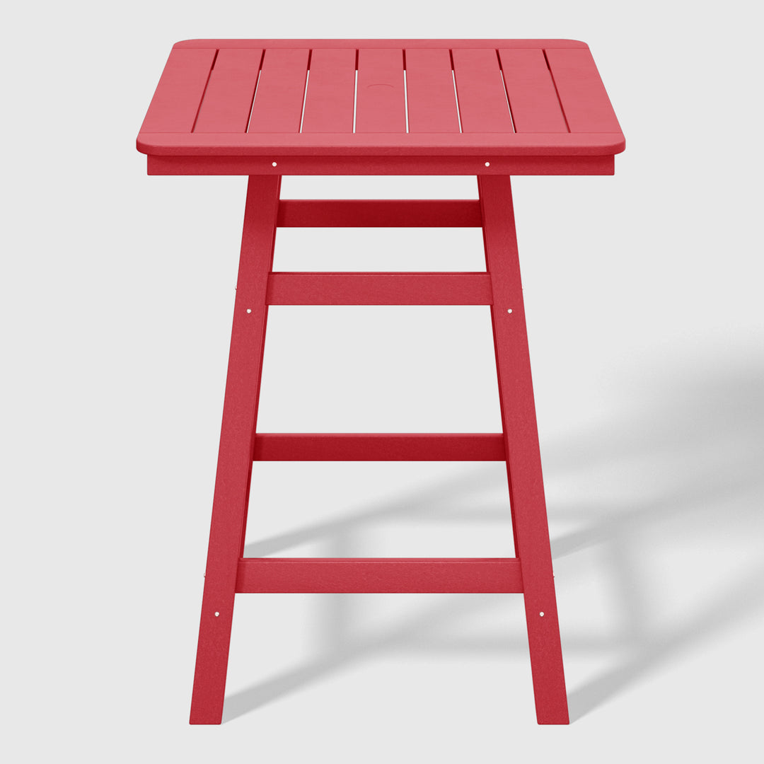 Malibu 30" Square Outdoor Patio Counter High Bistro Bar Table With Umbrella Hole