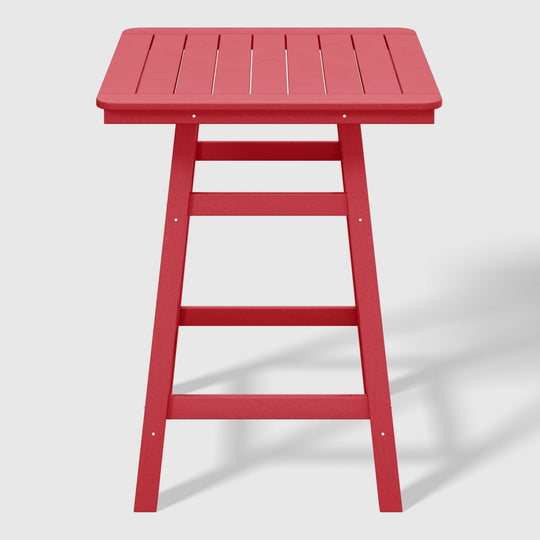 Malibu 30" Square Outdoor Patio Counter High Bistro Bar Table With Umbrella Hole