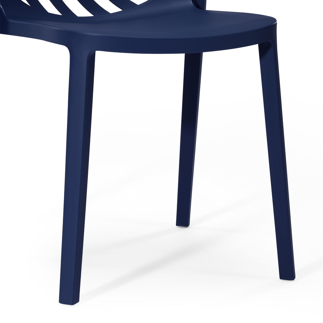 Playa Outdoor Modern Stackable Polypropylene Plastic Patio Bistro Dining Side Chairs (Set of 2)