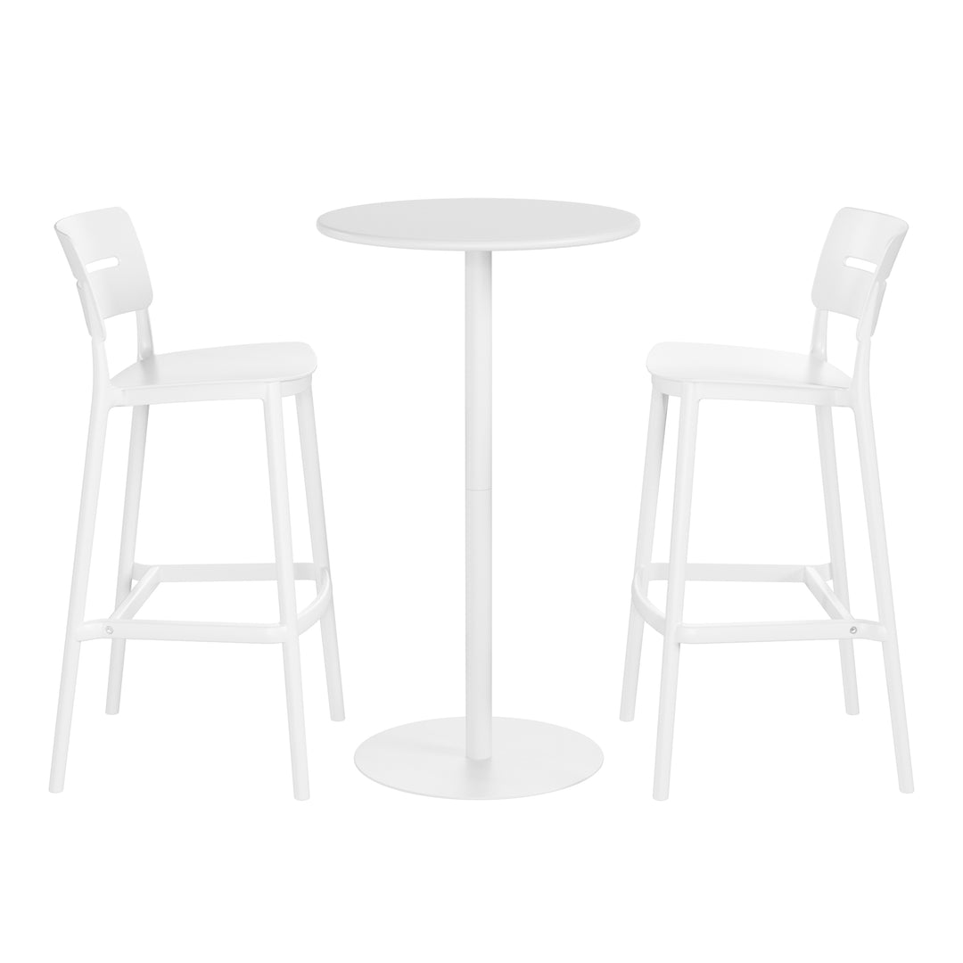 Playa 3-Piece Outdoor Adjustable Round Bar Height Patio Table Dining Set