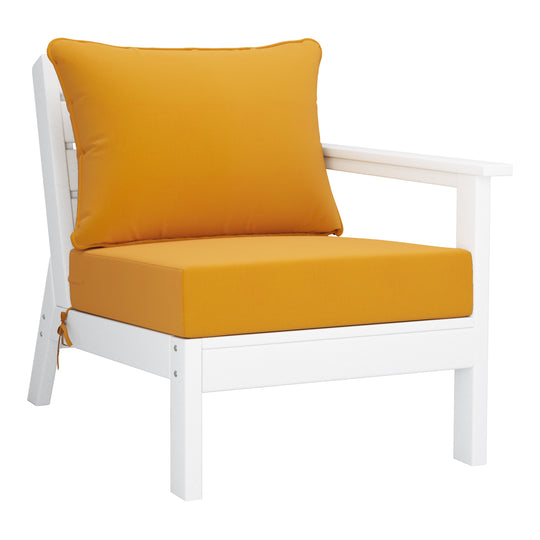 Avalon Outdoor Patio HDPE Sectional Sofa with Patio Cushions