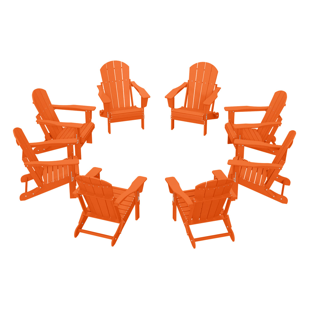 Malibu Outdoor Folding Poly Adirondack Chair (Set of 8)