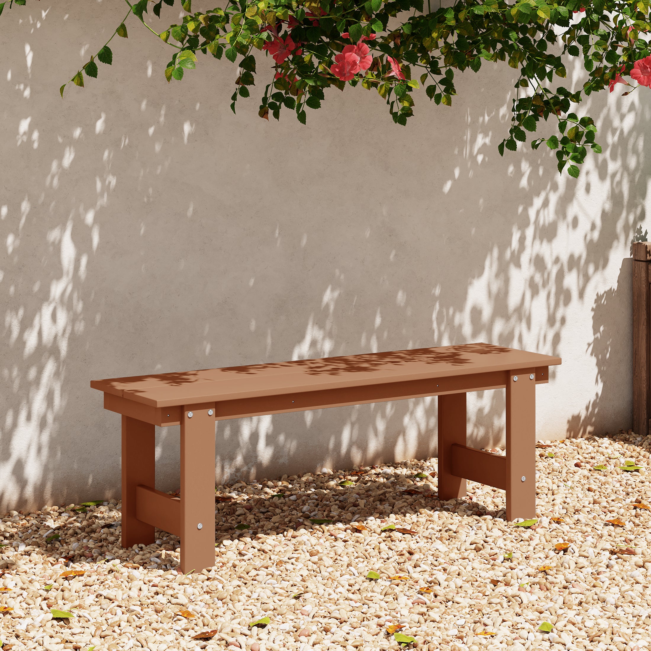 Ashore Outdoor HDPE 48" Modern Backless Patio Bench