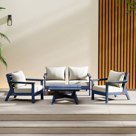 Avalon Outdoor 5-Piece Modular Sectional Patio Furniture Sofa Set