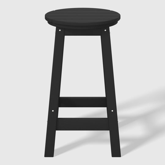 Malibu 24" HDPE Outdoor Patio Round Counter Height Bar Stool Set of 2