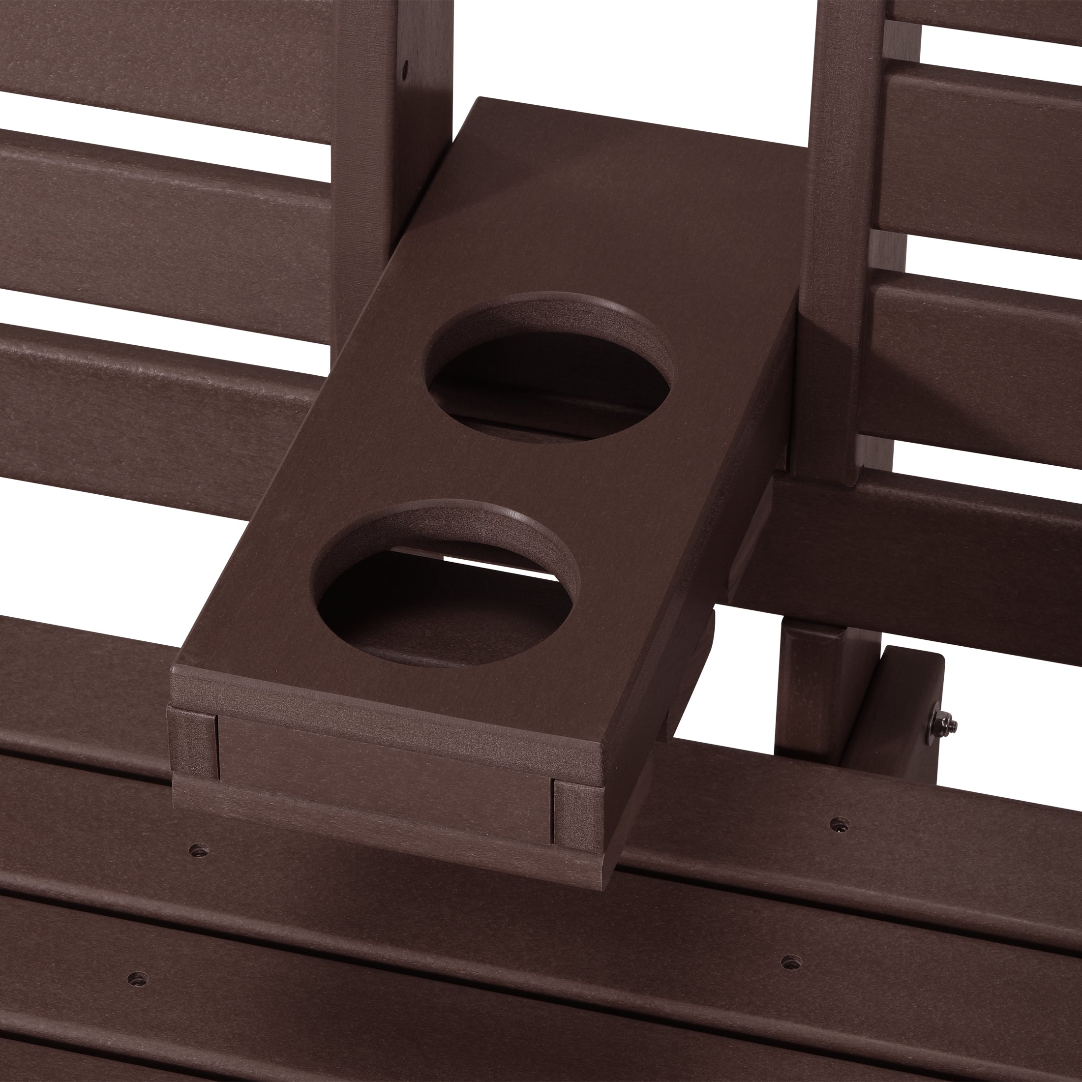 St Charles Outdoor HDPE 54" Front Hanging Porch Swing Bench With Cupholders