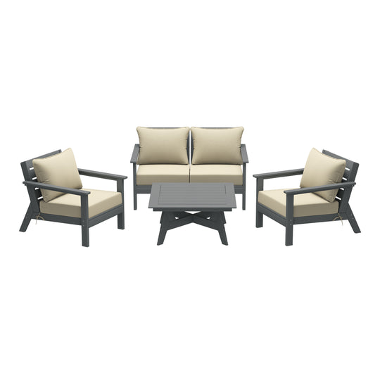 Avalon Outdoor 5-Piece Modular Sectional Patio Furniture Sofa Set