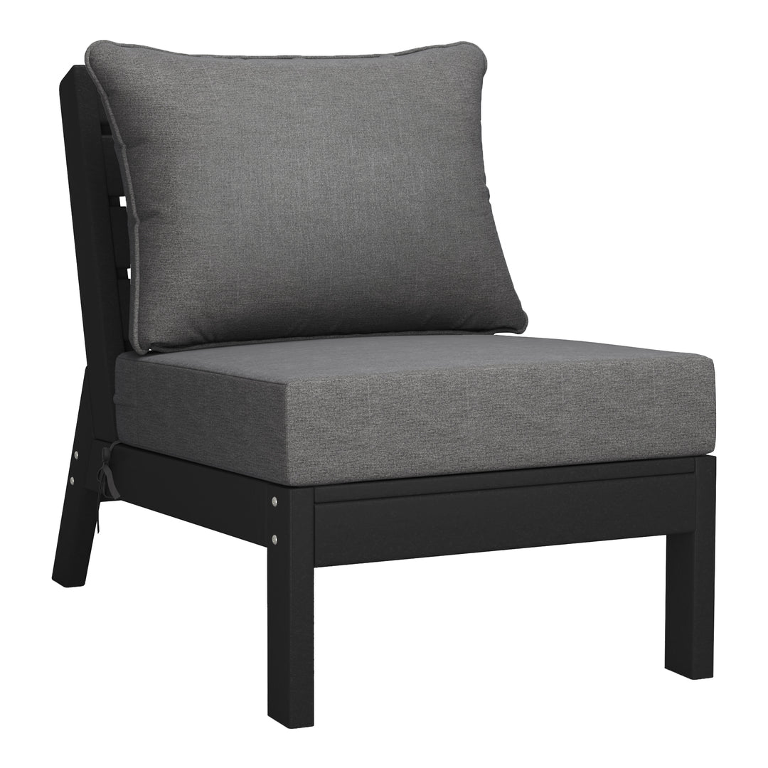 Avalon Outdoor Patio HDPE Sectional Sofa with Patio Cushions