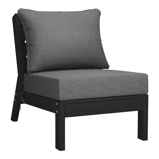 Avalon Outdoor Patio HDPE Sectional Sofa with Patio Cushions