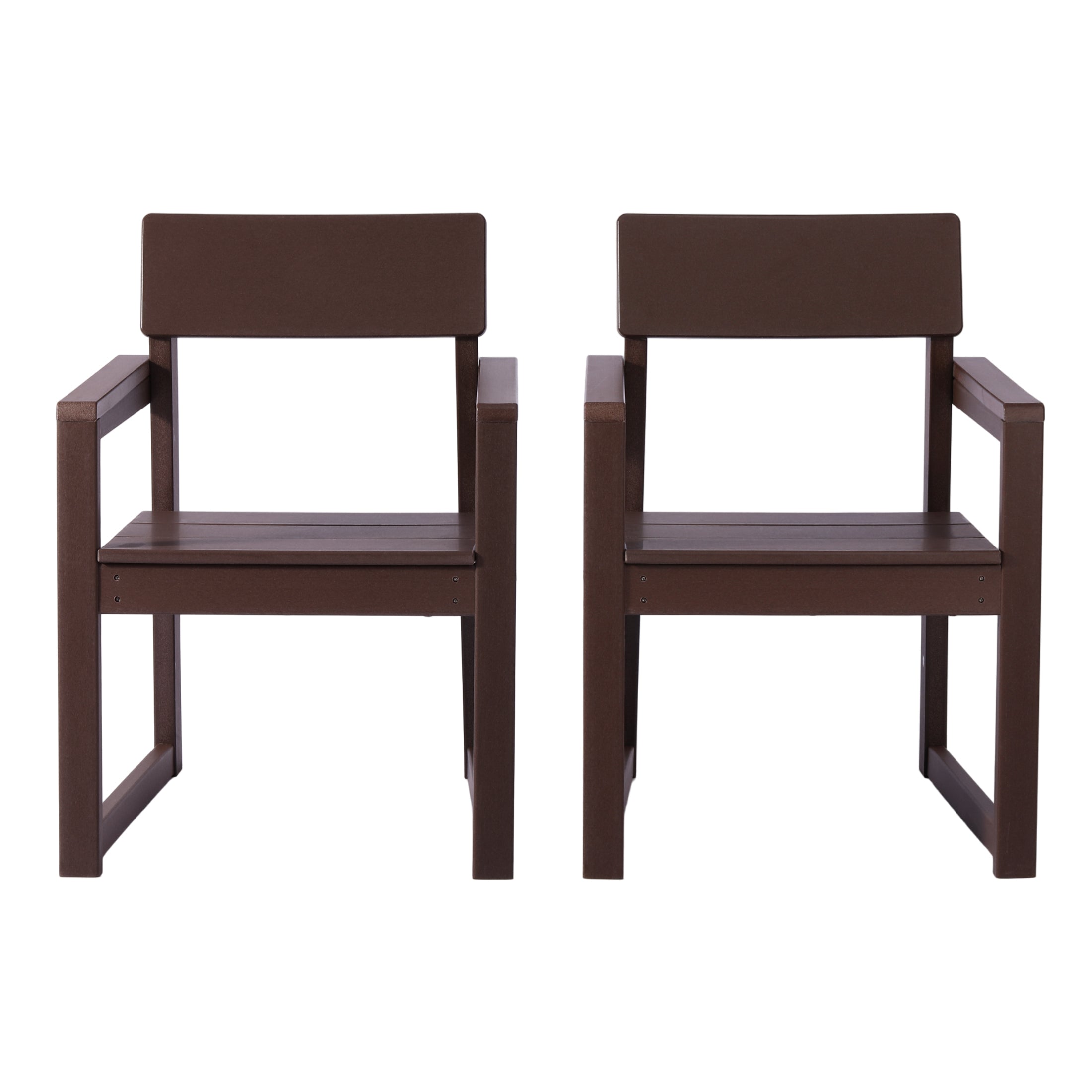 Paloma Modern HDPE Outdoor Patio Dining Arm Chairs (Set of 2)