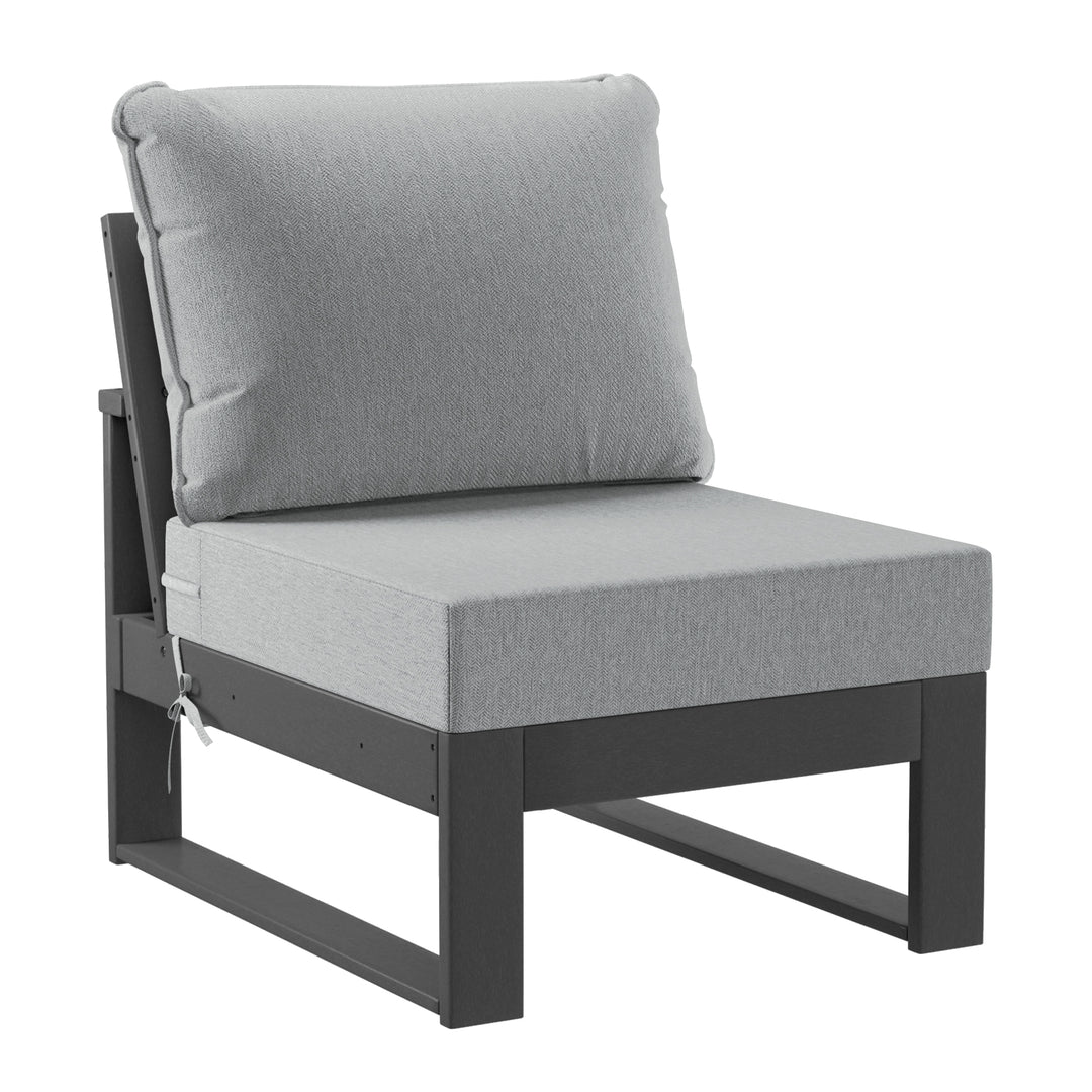 Montara Outdoor HDPE All-Weather Modern Deep Seating Patio Sofa with Waterproof Cushions