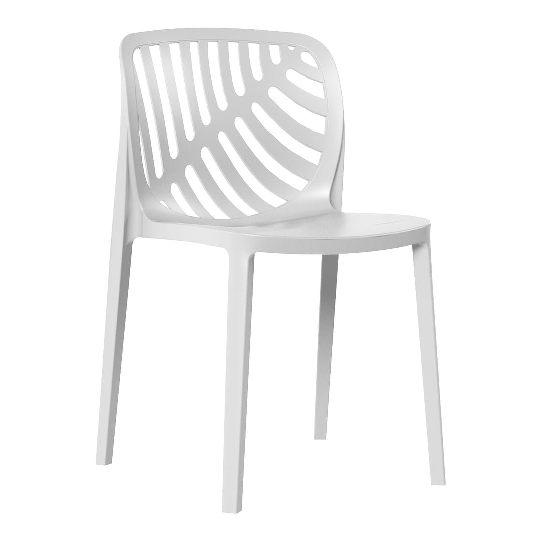 Playa Outdoor Modern Stackable Polypropylene Plastic Patio Bistro Dining Side Chairs (Set of 2)