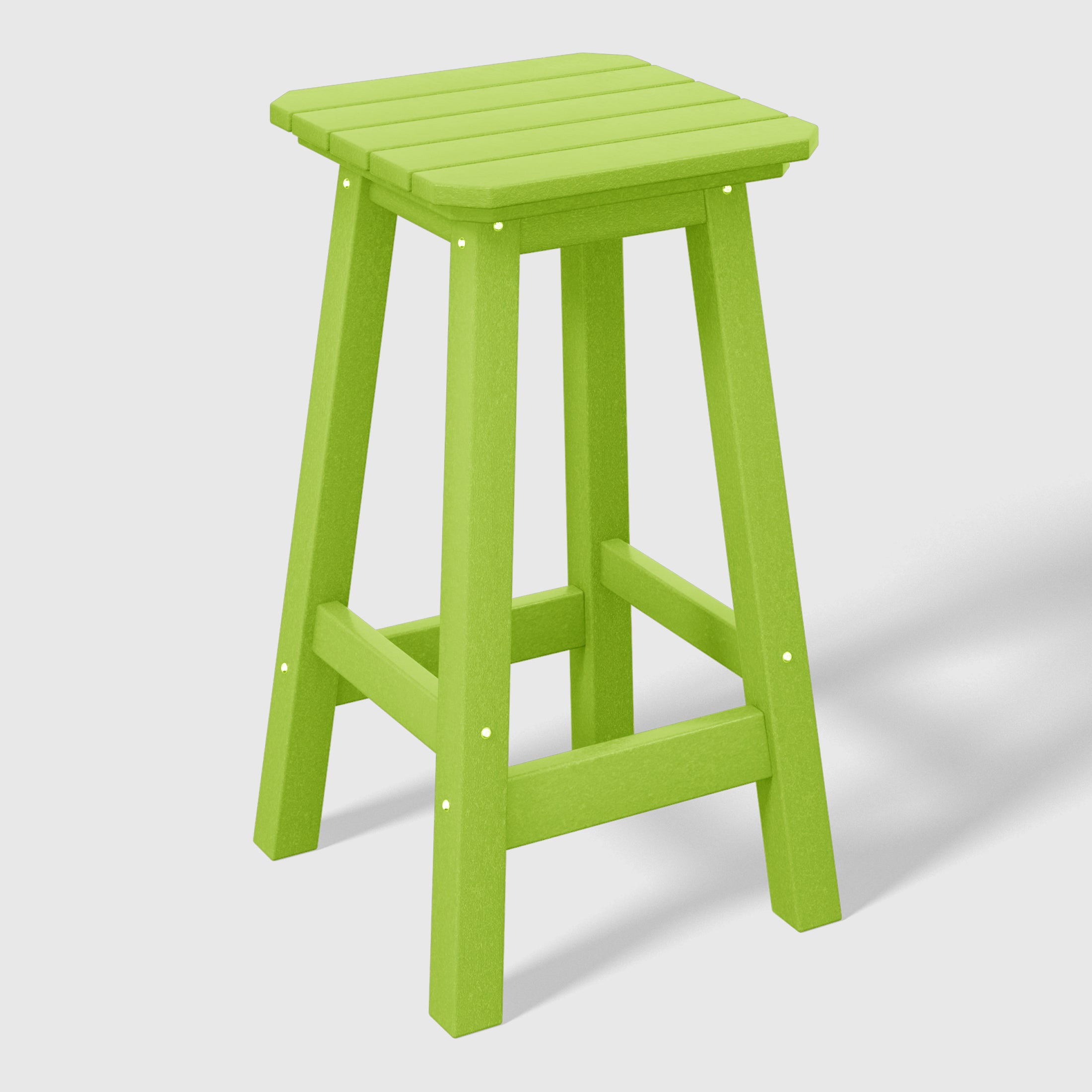 Malibu 24" HDPE Outdoor Patio Counter High Backless Square Bar Stools Set of Three