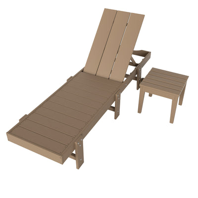 Ashore 2 Piece Modern Poly Reclining Chaise Lounge With Wheels