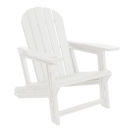 Azura 3-Piece HDPE Plastic Adirondack Patio Chairs With 18" Square Side Table Set