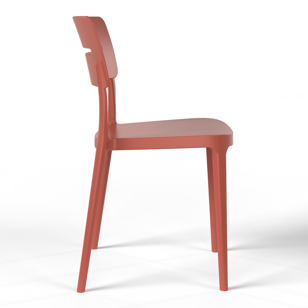 Playa Outdoor Modern Stackable Plastic Patio Dining Chairs (Set of 4)