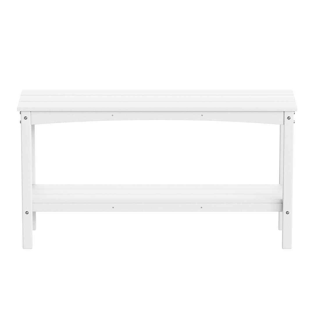 Malibu 55" Outdoor Patio HDPE Adirondack 2-Tier Shelf Console Table