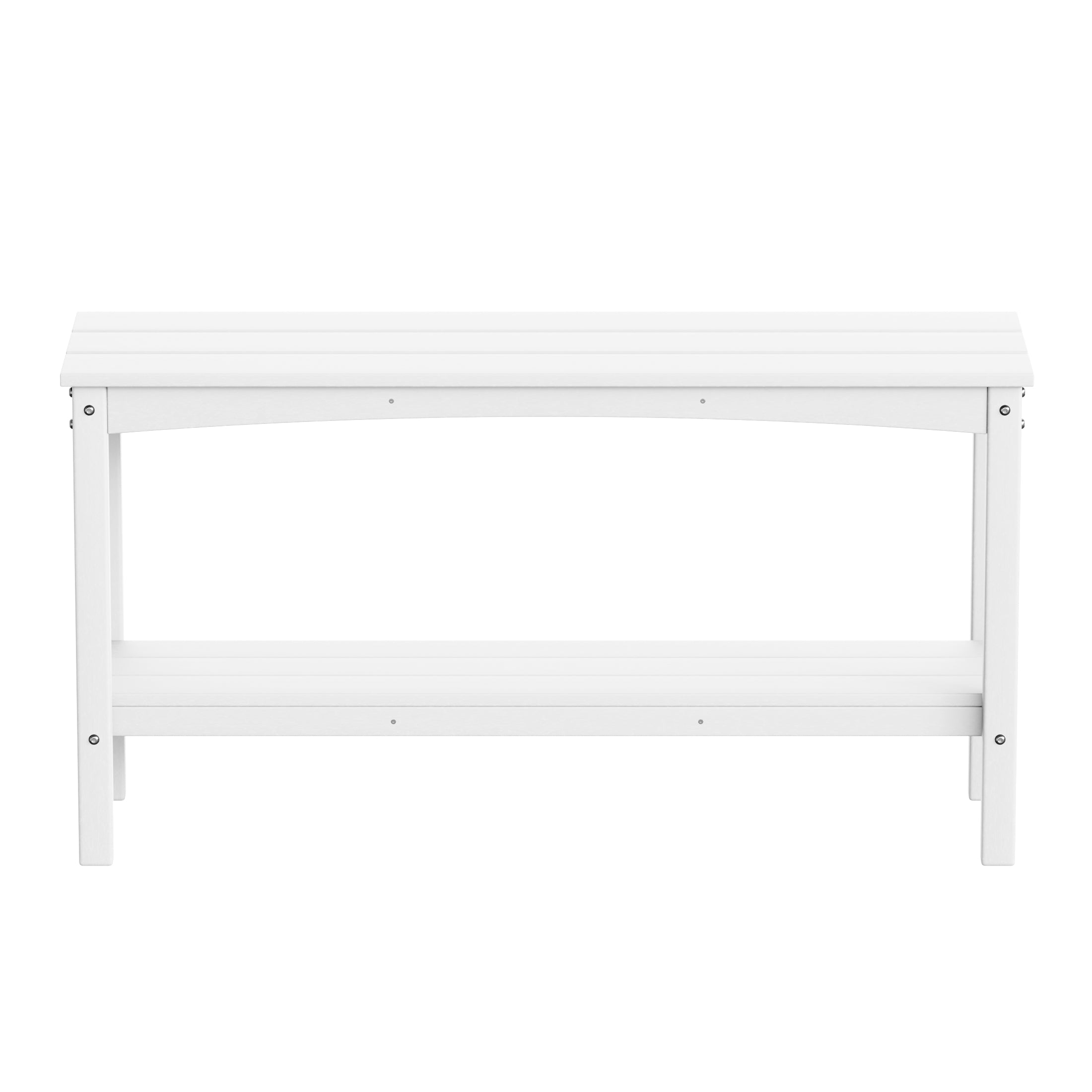 Malibu 55" Outdoor Patio HDPE Adirondack 2-Tier Shelf Console Table