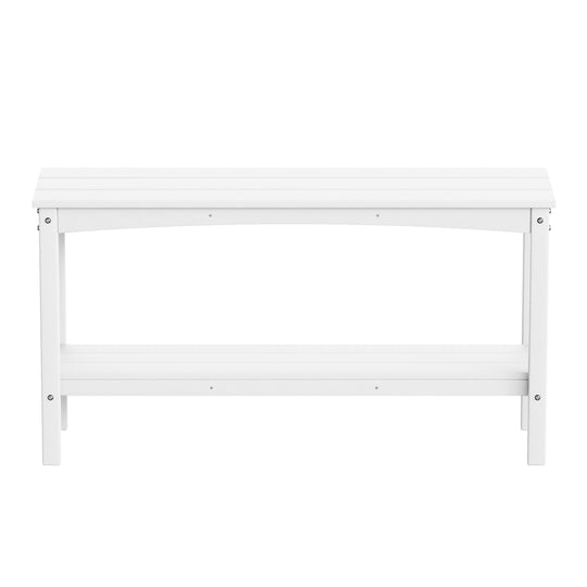 Malibu 55" Outdoor Patio HDPE Adirondack 2-Tier Shelf Console Table