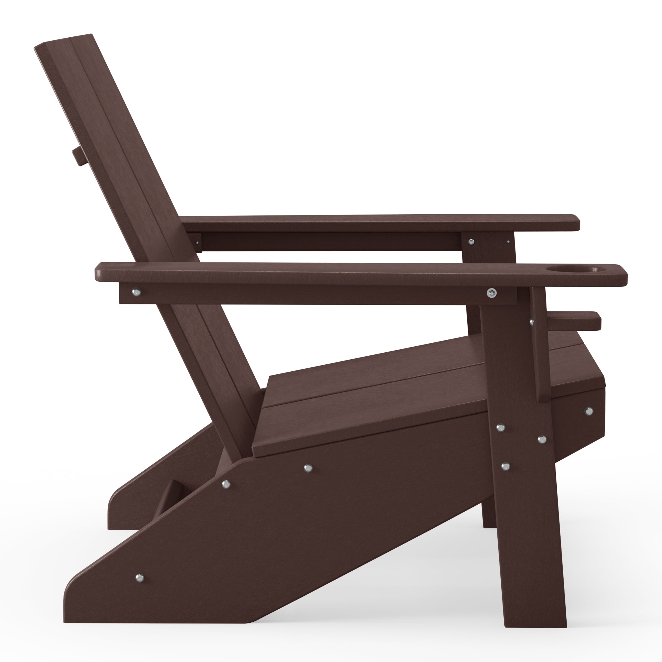 Riviera Outdoor HDPE Modern Adirondack Chair with Cup Holder (Set of 2)