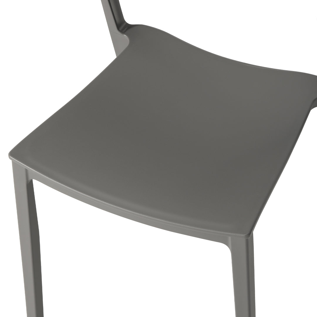Playa Outdoor Modern Stackable Plastic Patio Bistro Dining Side Chairs (Set of 2)