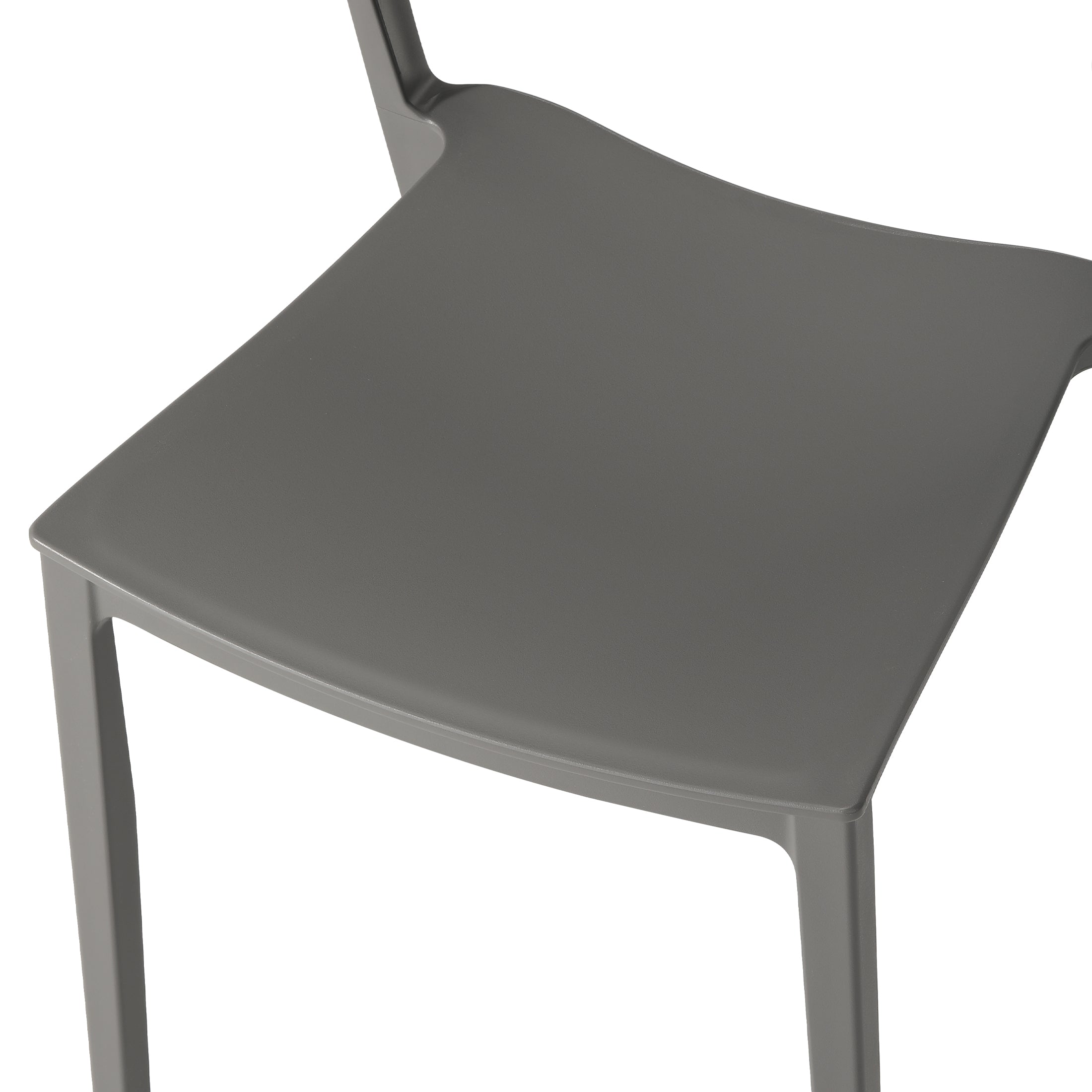 Playa Outdoor Modern Stackable Plastic Patio Bistro Dining Side Chairs (Set of 2)