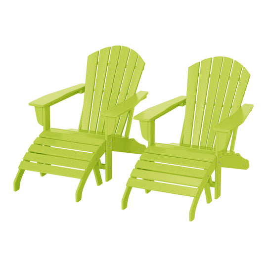 Dylan Outdoor Adirondack Chair With Ottoman 4-Piece Set