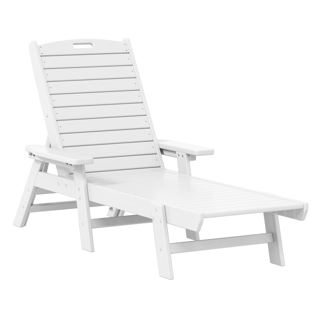 Malibu Poly Reclining Chaise Lounge Set With Table